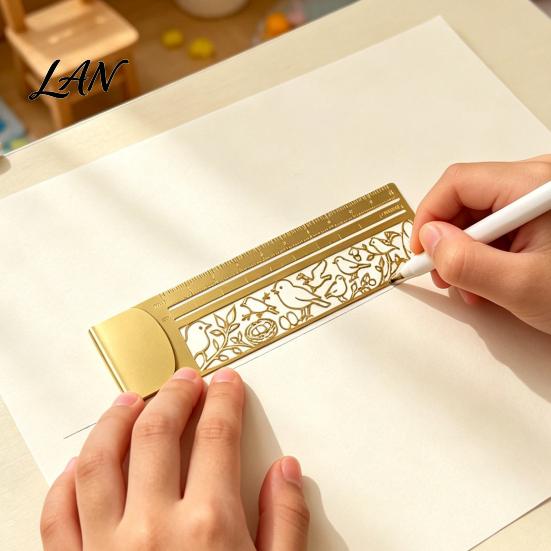 Fine Polished Stationery Multi-functional Bookmark Ruler, Ghost/Snowman/Cat/Dog/Tiger/Bird/Dinosaur/Flower Shape Hollow Design, Iron Metal Ruler