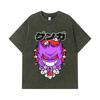 275 GSM Washed T-shirts 100% Cotton Pokemon V10 Gengar Print Unisex Heavy Cotton T Shirt