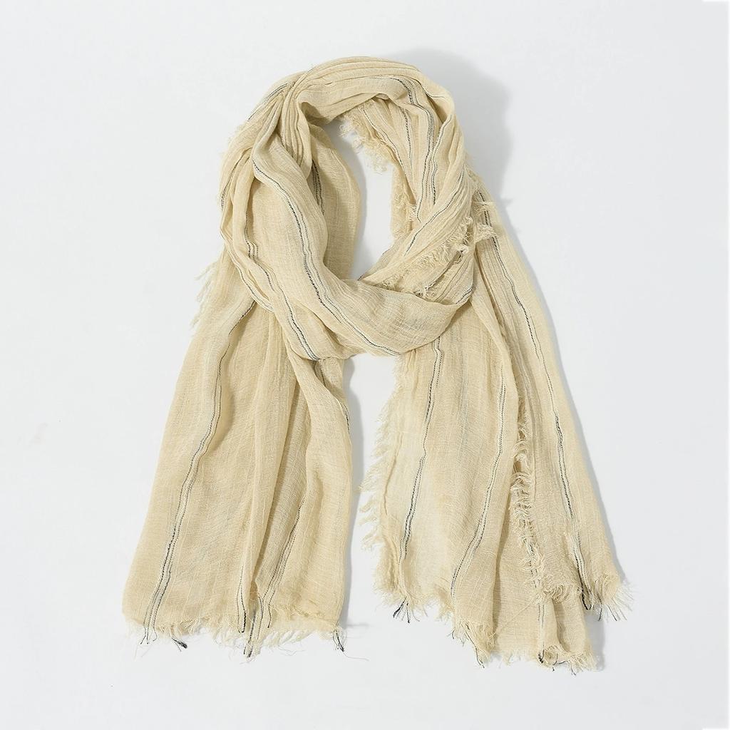 New Men's Striped Scarf with Fringe Autumn Business Long Wraps for Men Retro Classical Shawl/Scarf