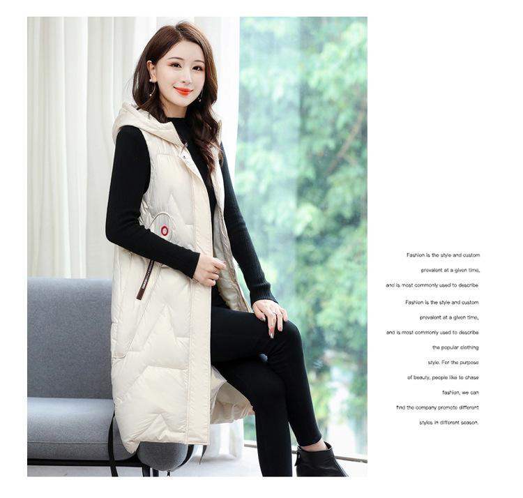 Осенне-зимняя женская однотонная свободная ветрозащитная жилетка средней длины с капюшоном без рукавов, женская куртка
