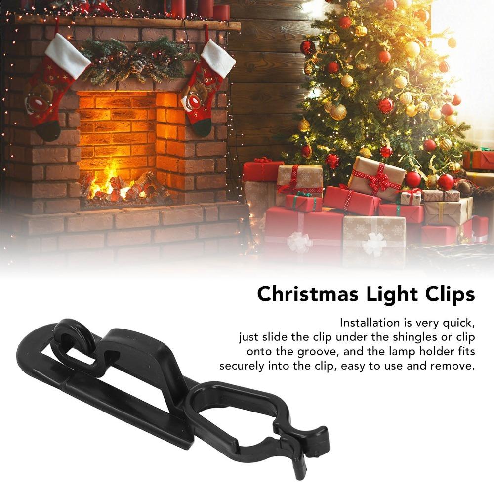 60Pcs White/Black Christmas Light Clips 1.8 x 2 x 8.5cm Outdoor Light Clips Light Installation