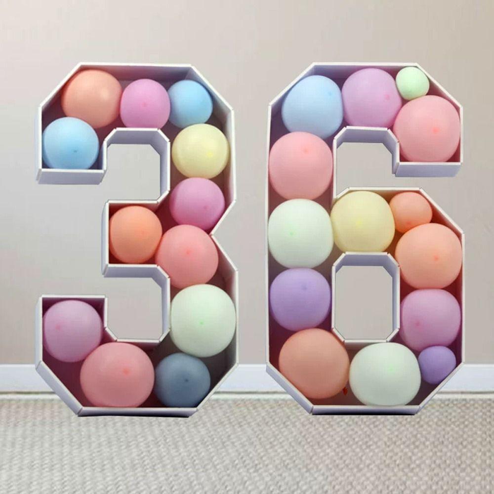 Numbers 0-9 Balloon Number Box Three-dimensional Digital Marquee Balloon Frame  Graduation Party