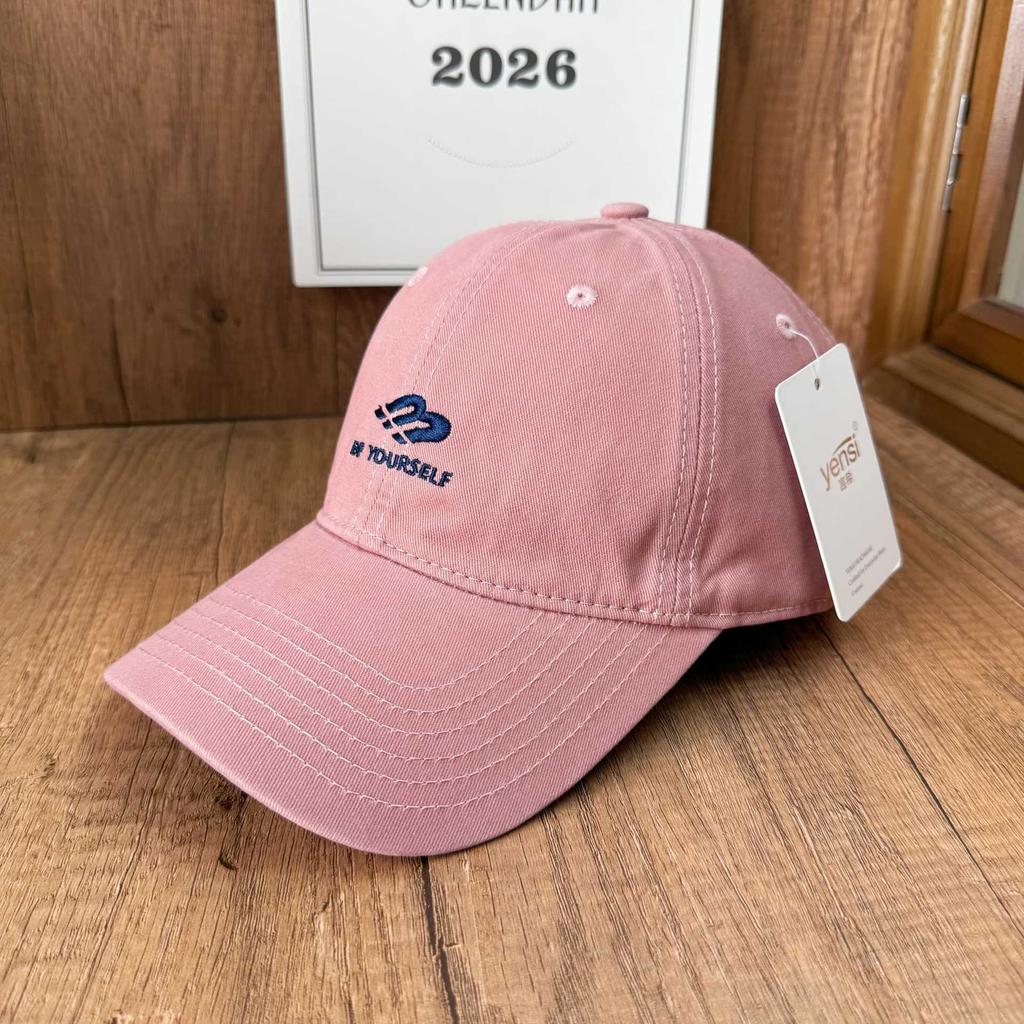 Simple embroidery soft top cap autumn and winter men's and women's cotton baseball caps modify face shape daily travel versatile hat tide