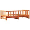 Daybed with Pull Out Bed Wax Brown 203.5 x 184 x 66 cm