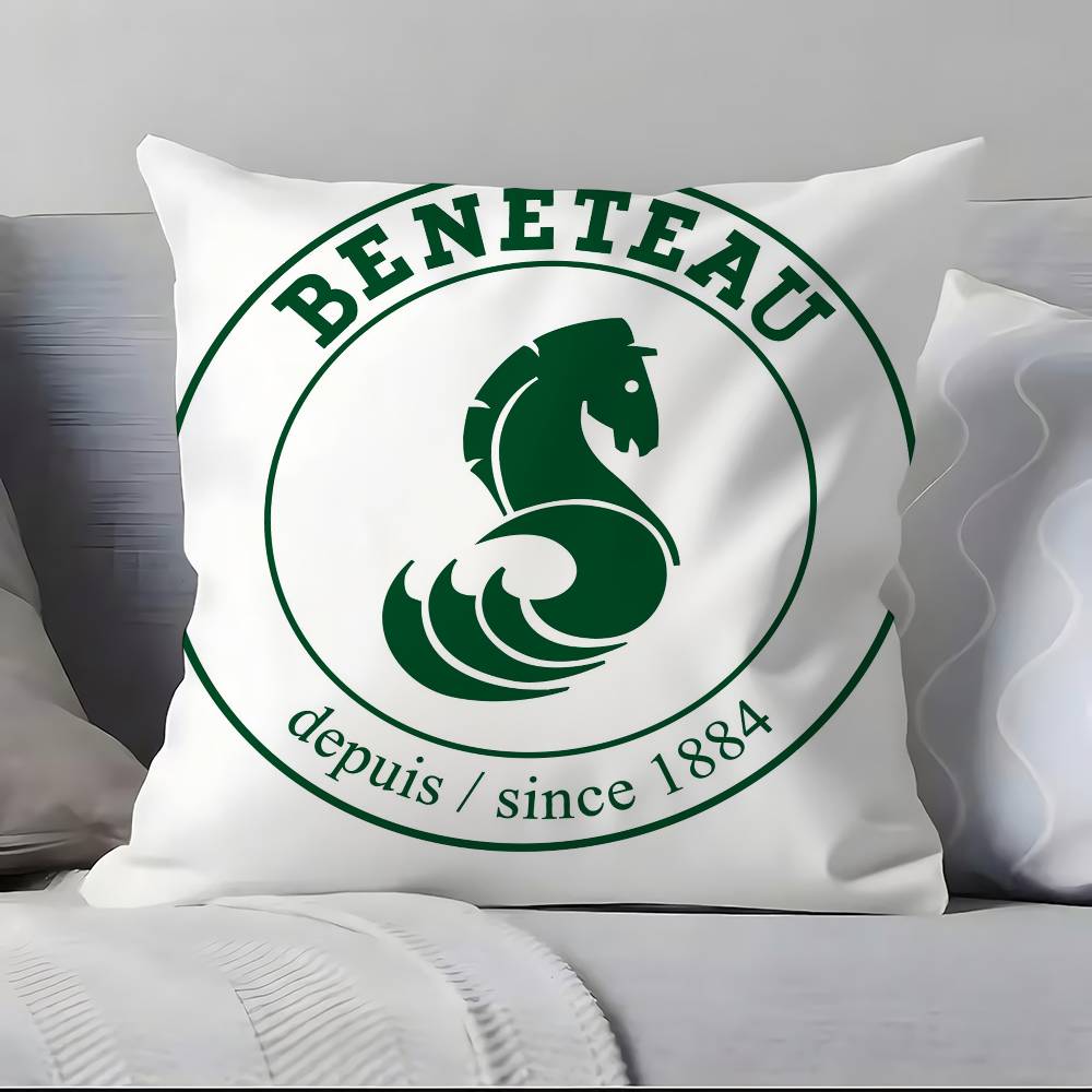 Cartoon B-BeneteauS Y-Yachts Pillow Case Anti-dustmite Pillowcase Invisible zipper silky short plush Sofa cushion cover