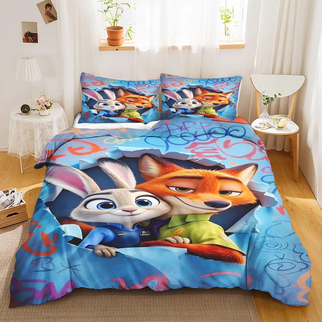 Zootopia Star Duvet Cover Set Bedding Comforter Sets King Size 3D Children'S Bedding Set