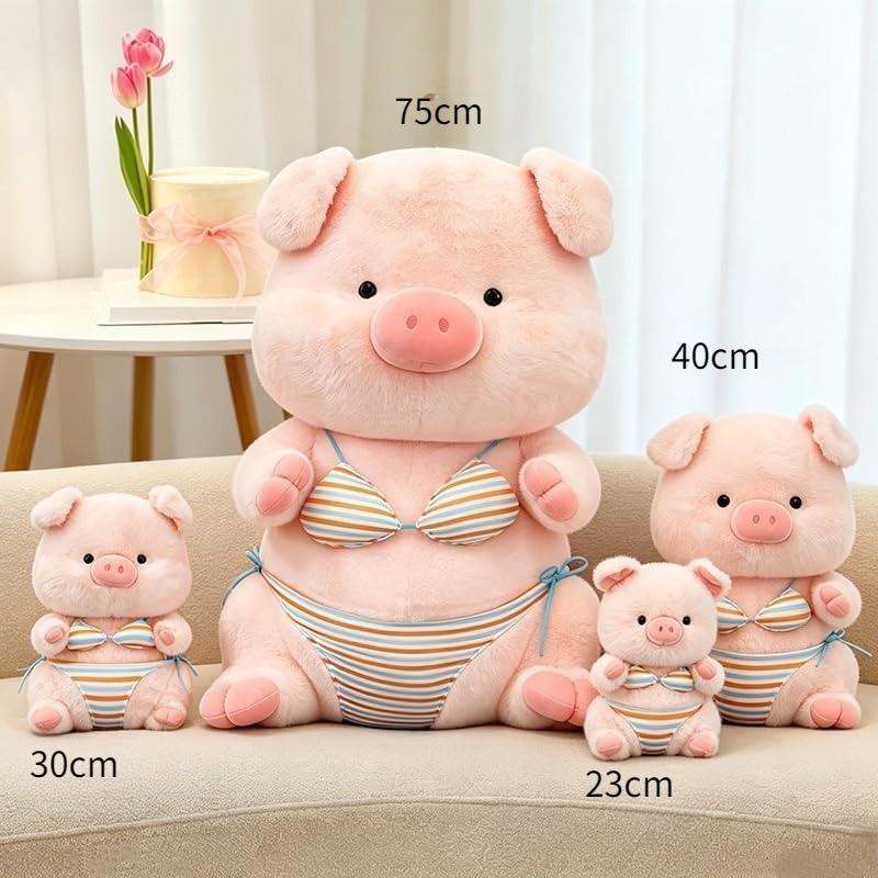 23/30/40CM Pink Pig Stuffed Animal Doll, Cute Bikini Pig Plush Pillow Toy for Boys Girls,Christmas Birthday Gift