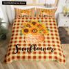 Yellow Sunflower King Queen Bedding Set Blossom Flowers Duvet Cover Blue Butterfly Floral Quilt Cover Polyester Comforter Cover