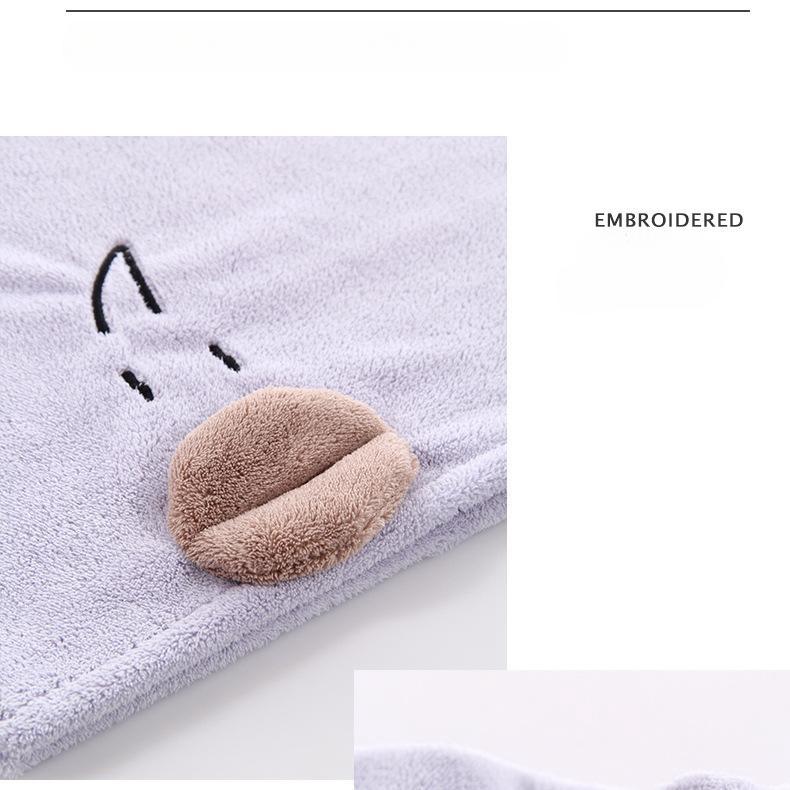 Коралловый бархат высокой плотности, шапочка для сухих волос для родителей и детей, шапочка для сухих волос с мультяшной вышивкой, шапочка для ванны, повязка на голову