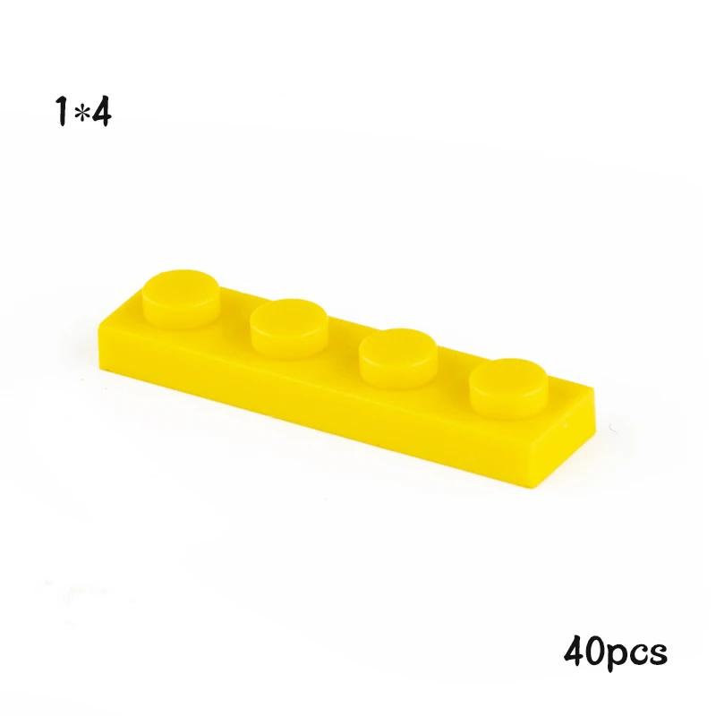 40 шт. Совместимые с MOC Детали-пластины 3710 1x4 для Строительных Блоков, Детали DIY, Развивающие Кирпичики, Образовательные Технологические Игрушки