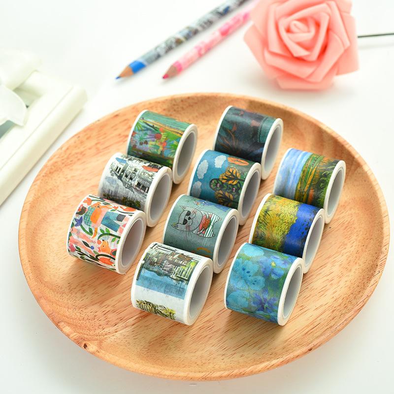 1 Roll Vintage Washi Tape Cute Colorful Art Decoration Diy Scrapbooking Masking Tape Japanese Stationery Stickers