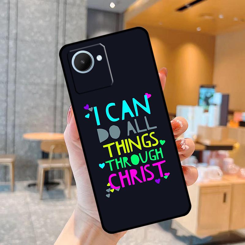 Bible Verse Philippians Jesus Christ Case For Realme C55 C33 C31 C35 C30 C11 C15 C25s C21Y GT Neo 5 3T 2T 8 9 10 11 Pro Plus