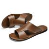 Fashion Summer New Men Sandals with Two Layers of Leather Outdoor Business Comfort Beach Shoes Flat Heel Banquet Social Men Sandals