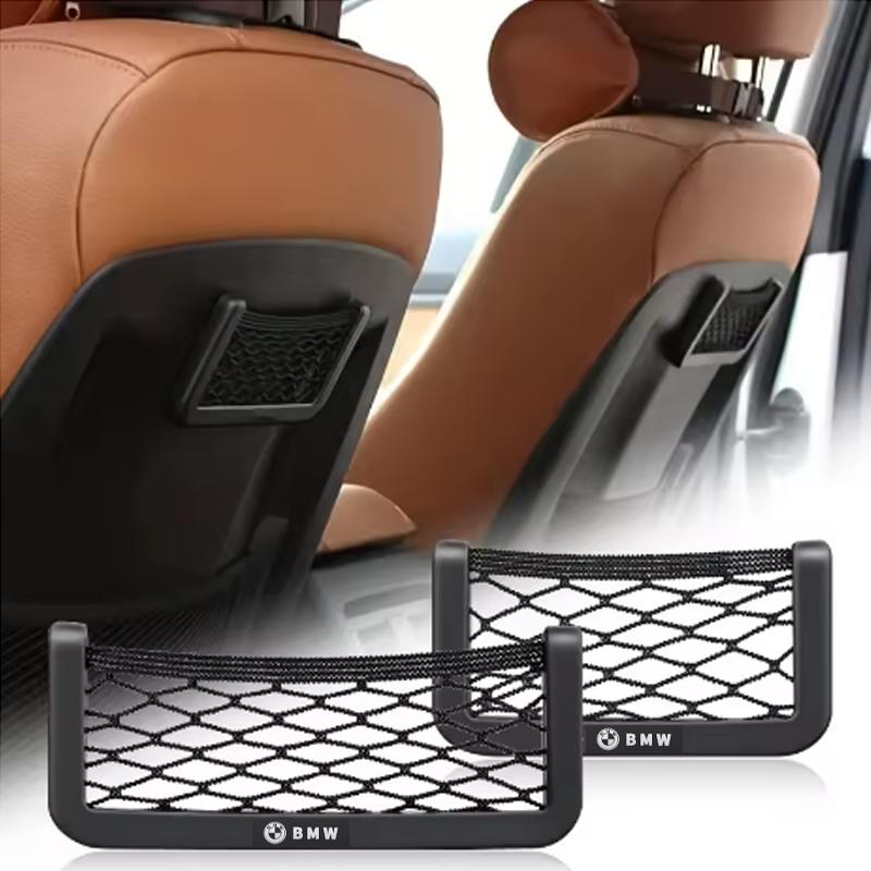 KYLZ4 Car Storage Net Bag Phone Holder Pocket Organizer For BMW Performance M E46 E90 E60 F30 F10 E36 G20 E92 X2 X5 Accessories M1 M2