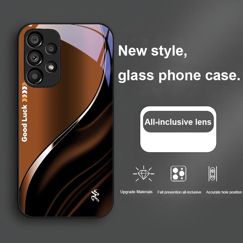 Удачи для Samsung Galaxy Note 8 9 S10 Plus S20 S21 FE S23 Ultra A70 72 73 50 51 52 53 Закаленное стекло Синий чехол для телефона