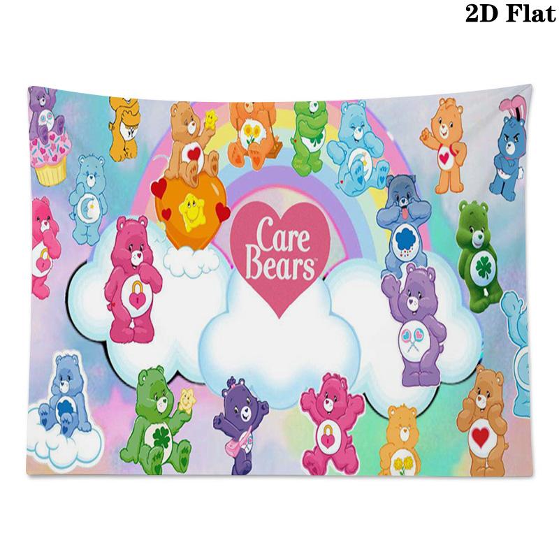 CARE BEARS Wall Tapestry Aesthetic Wall Hanging Printed Fabric Blanket Decorative Tapestries for Bedroom Living Room Home Decor