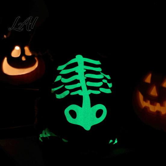 Thermal Four-Legged Pet Suit Halloween Dog Jumpsuit Glow-in-The-Dark Skeleton Onesie Spooky Small Onesie Clothes for Dogs Trick-or-Treat Outfit