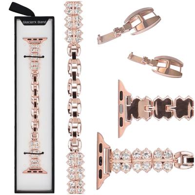 New GlacierX Zirconia Clover Chain Bracelet Rose Gold for Apple Watch 38/40/41mm Rose Gold