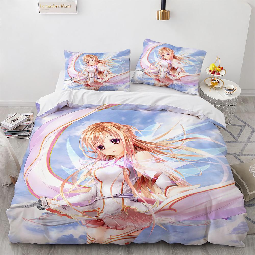 Постельное белье Sword Art Online Аниме Пододеяльники Кинг Квин Двуспальный Односпальный Размер Взрослые Дети Постельное белье Односпальный Двуспальный Размер Декор Дом