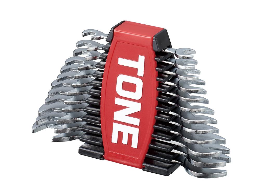 TONE Thin Wrench Set DSTO1200P Set (with Holder) Red/Black, 12-Piece