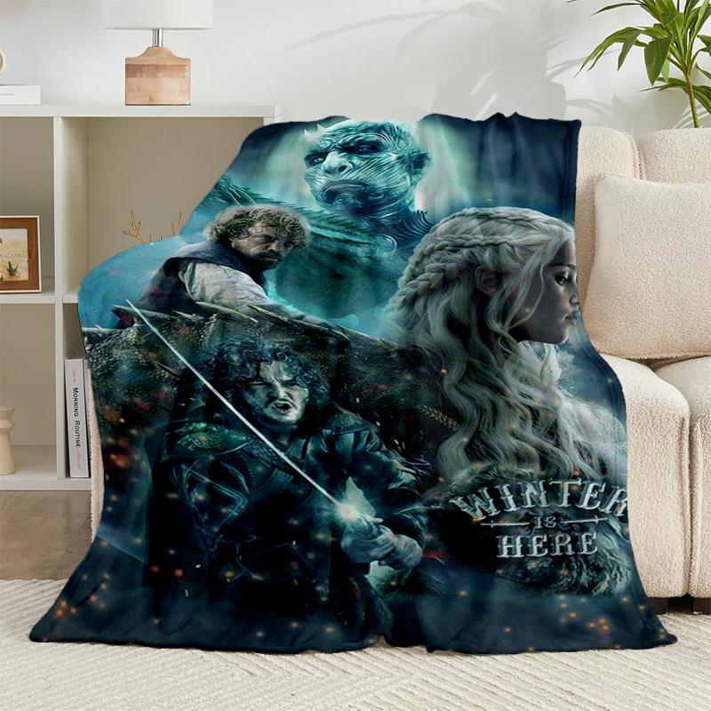 1PC Game Of dragon Fantasy Flannel Blanket Gift, Suitable for Both Men And Women, Soft Ideal for Beds And Sofa, Birthday Or Christmas Gift