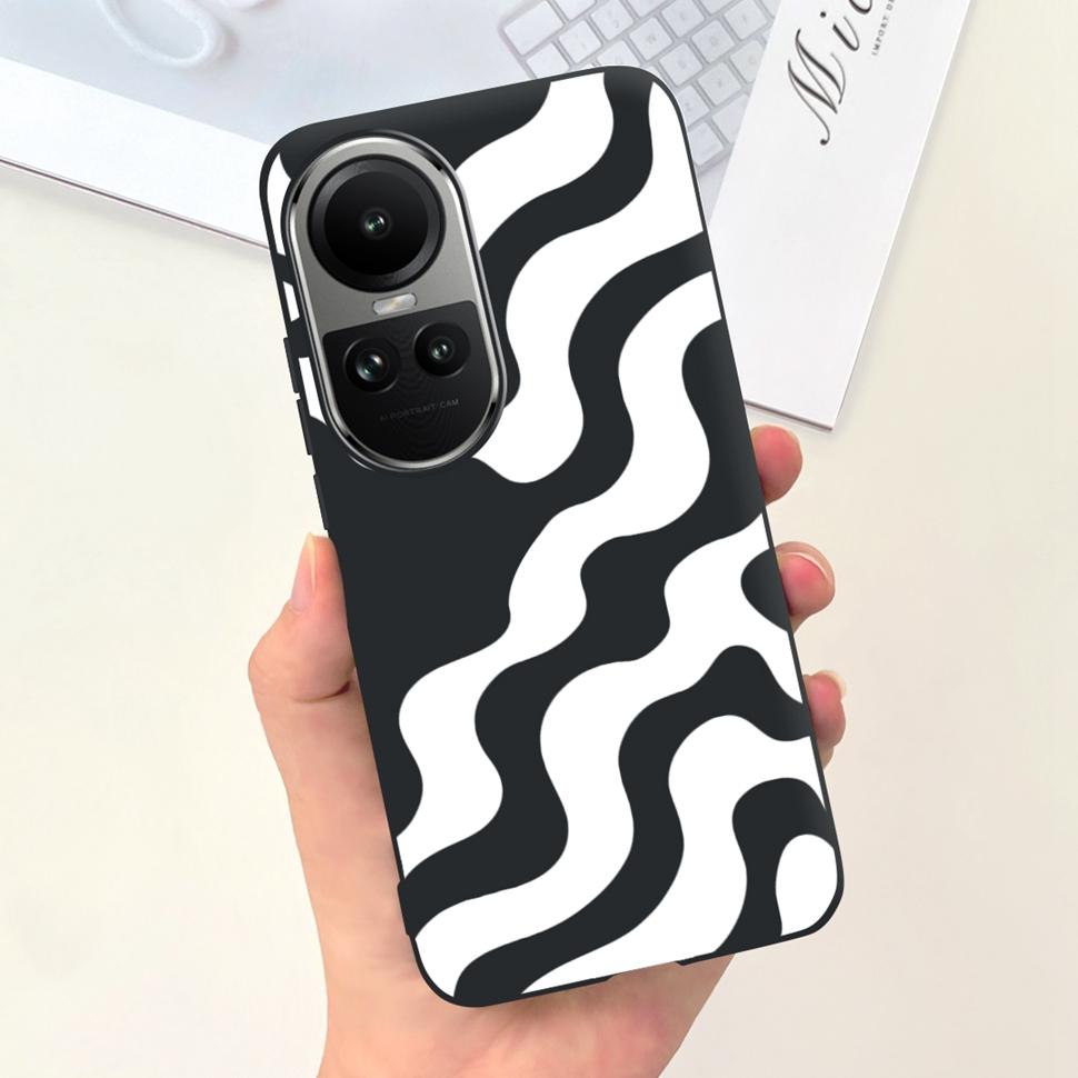 For Oppo Reno10 Case Luxury Colourful Painted Cover Soft Silicone Phone Case For Oppo Reno 10 Reno10 Pro 5G Back Cover Bumper