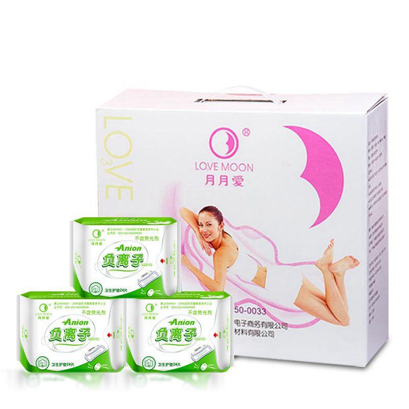 16 упаковок анионовых гигиенических прокладок Love Moon, прокладок для трусов, анионовых прокладок, гигиенических прокладок, женских прокладок для мытья