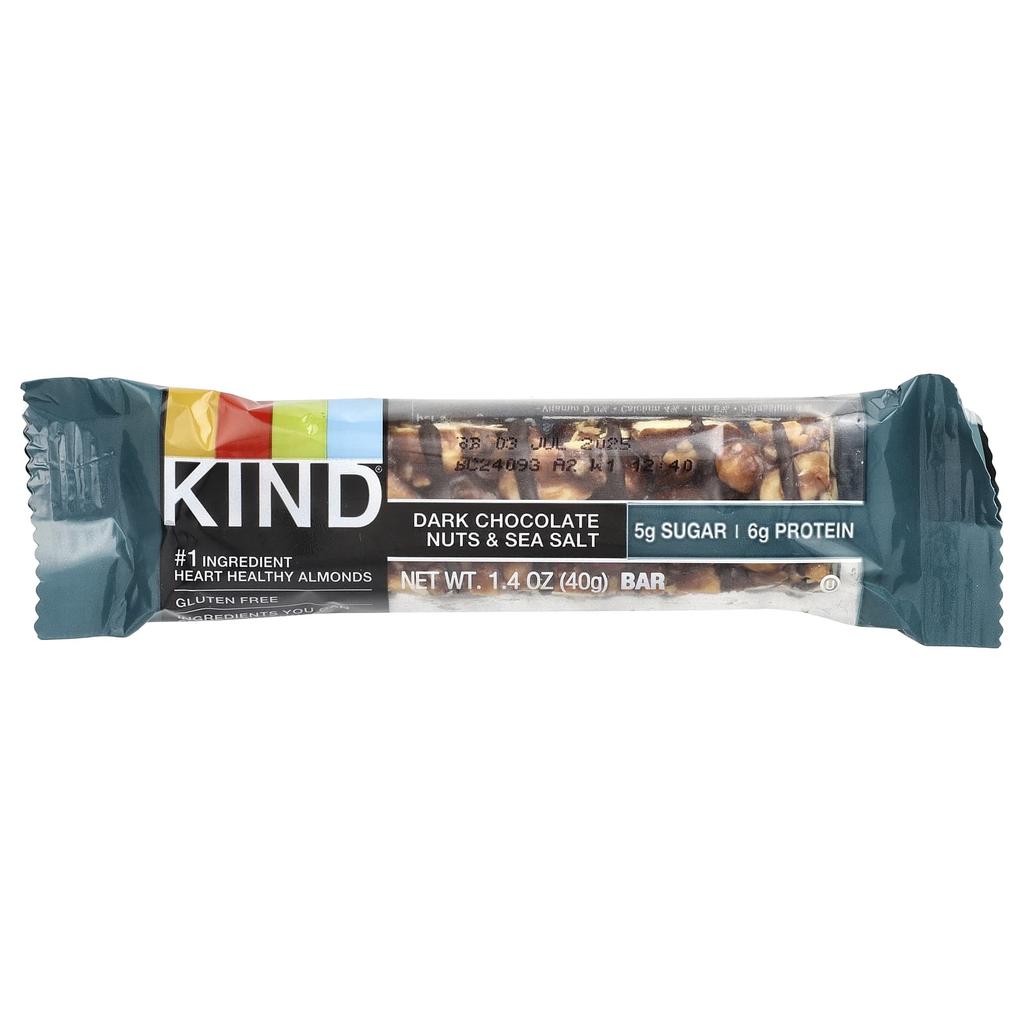 KIND Bars, протеиновый батончик, темный шоколад, орехи и морская соль, 6 батончиков, 1,4 унции (40 г) каждый