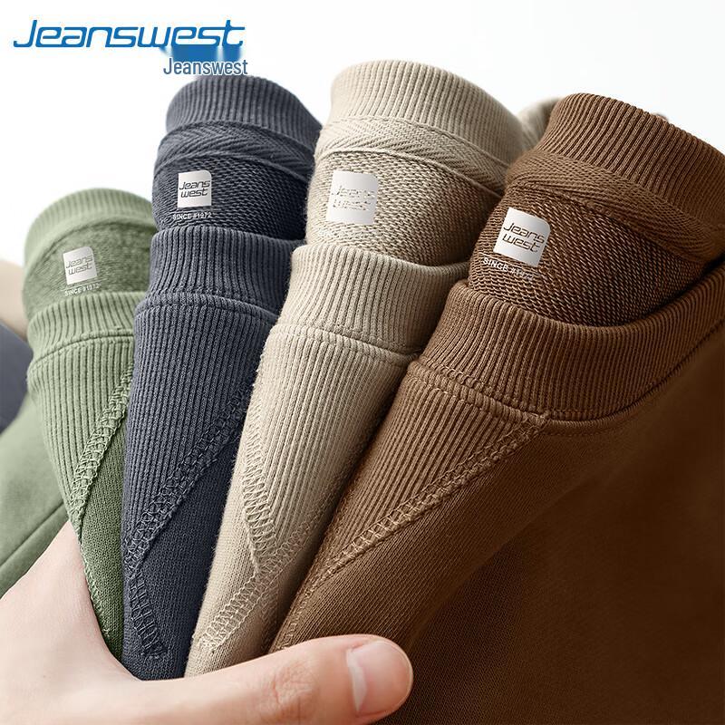 Мужской свитшот Jeanswest в американском стиле из плотного хлопка с круглым вырезом