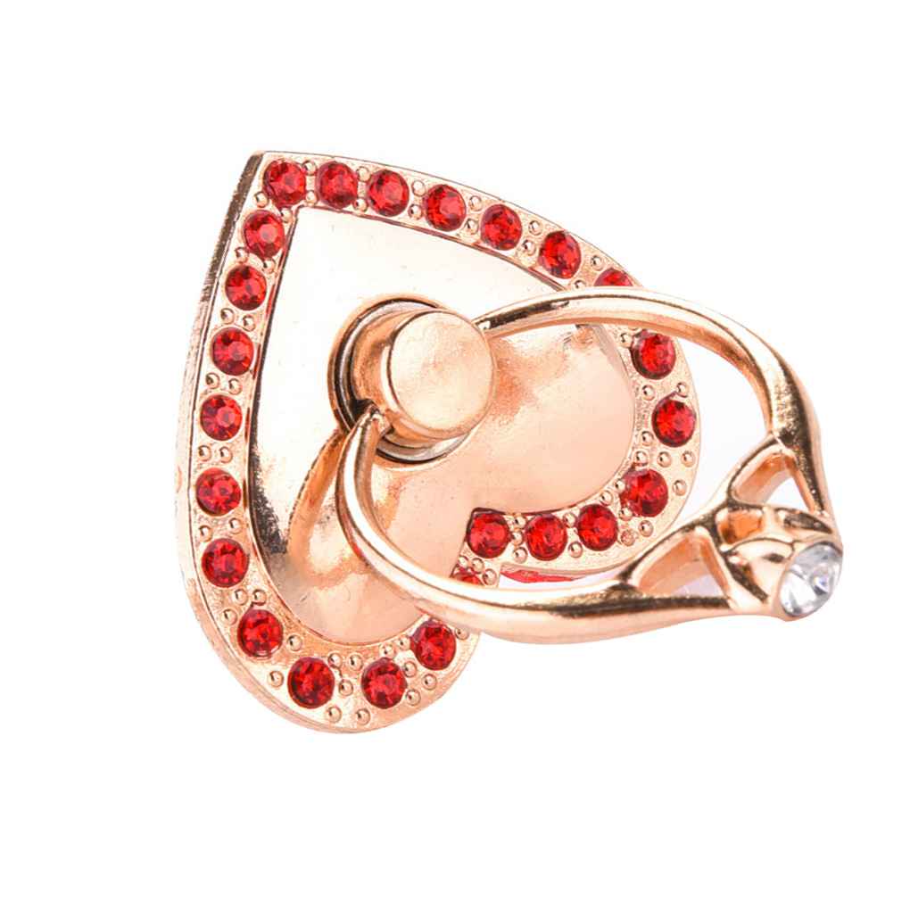 Heart Shaped Mobile Phone Support Rhinesone 360 Degree Rotating Frame Brackets Accessories