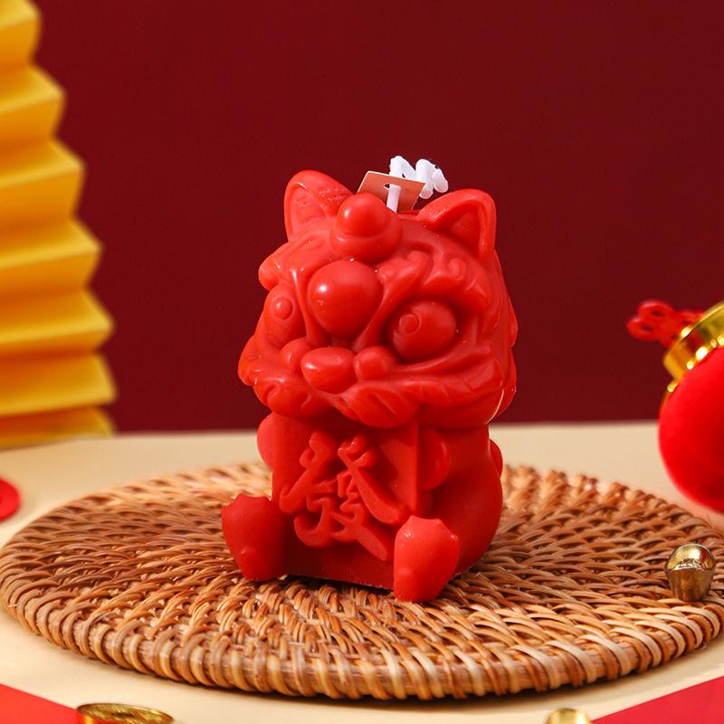 3D Форма для силиконового мусса в виде льва удачи, 3D формы для выпечки, десерт, ресторан, форма для кубиков льда, китайский стиль, цементные формы для свечей