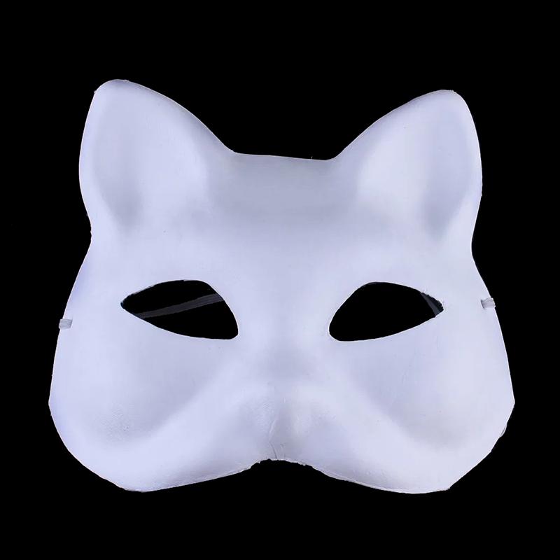 Маска аниме-лисы, японский косплей, рейв, раскрашенный вручную, аниме-убийца демонов, полумаска для кошки, костюм на Хэллоуин, реквизит для фестиваля