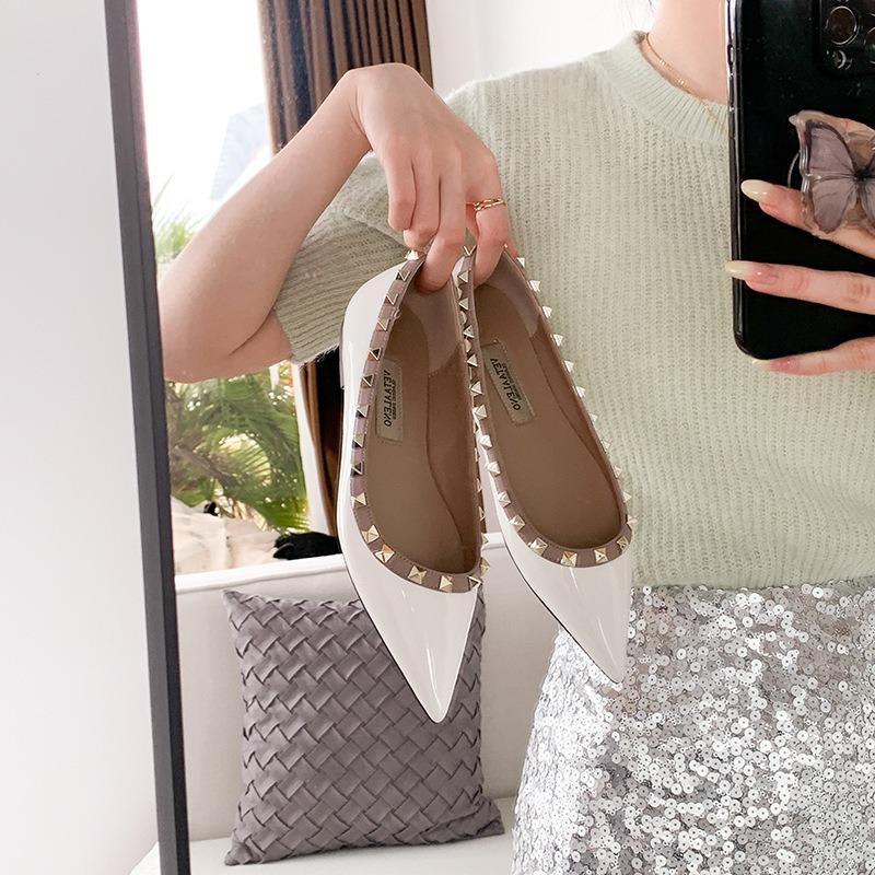 HL04 flat shoes femininity haute couture willow naked gray not tired feet pointed inner heightening shoes