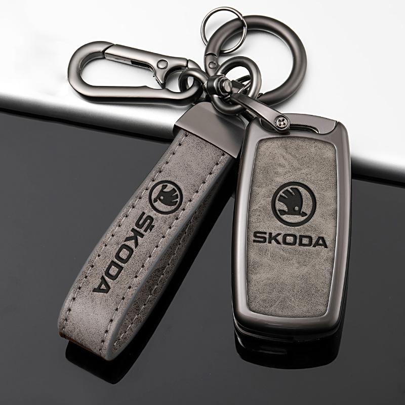 Car Flip Remote Key Fob Case Cover Protector Shell Bag For Skoda Octavia A5 A7 Fabia Superb Kodiaq Karoq Keychain Accessories