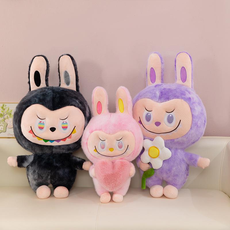 1 шт. Новая 35 см плюшевая игрушка Лабубу в стиле тай-дай, мультяшная милая тряпичная кукла, детский подарок