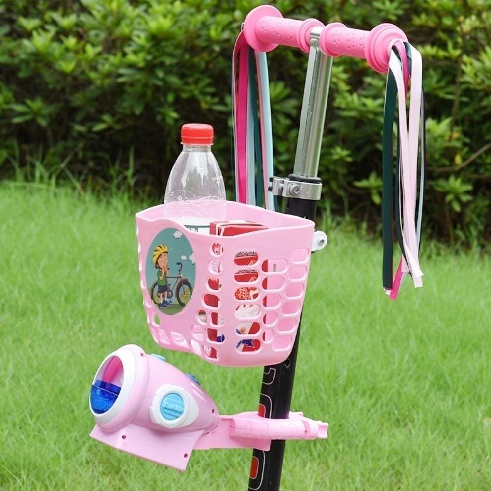 Cartoon Patten Children Kids Basket Plastic Scooter Handlebar Basket Bike Accessories