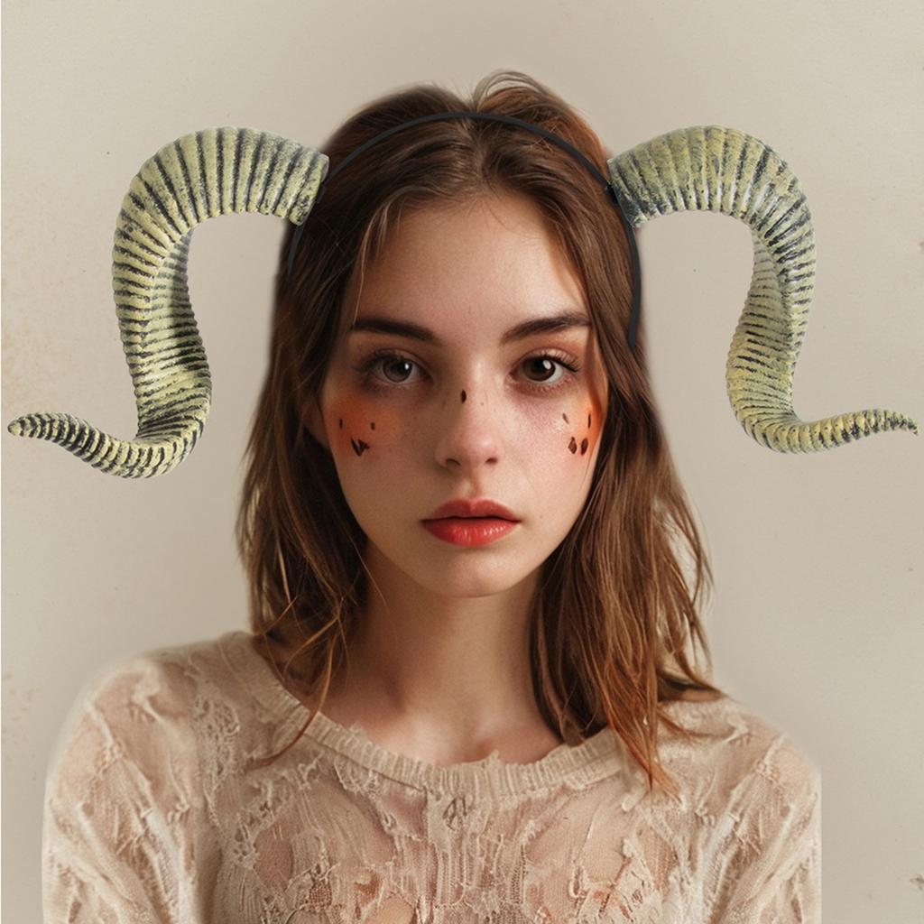 Detachable Goat Horn Headband For Halloween Costume Cosplay Event Punk Themed Party Dressingup Headpiece for Adult