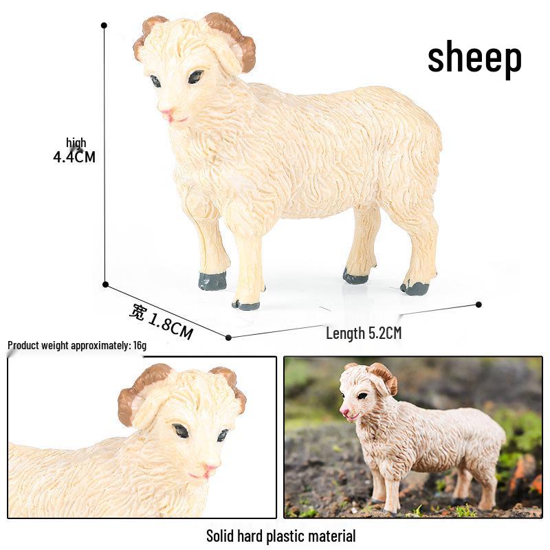 Миниатюрный набор Farm Animal: Индейка, Кролик, Лошадь, Осел, Альпака, Курица, Утка, Гусь, Свинья, Собака, Кошка