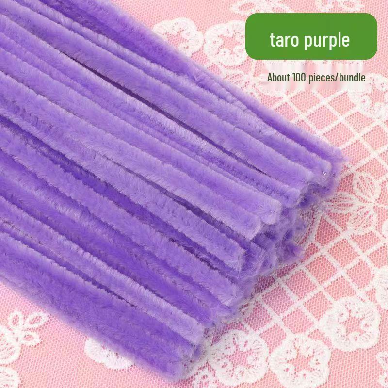 Thickened White Chenille Pipe Cleaners - Mixed Colors for DIY Bouquet Crafts