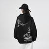 National style bamboo forest ten thousand needle embroidery exquisite trend pullover fashionable casual versatile loose embroidered hoodie