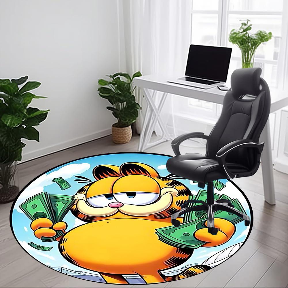 1 шт. Ковер-коврик Garfield для стула в офис, нескользящий, мягкий и удобный, коврик для офиса, игр, легкий круглый напольный коврик