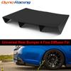 22" x 21" ABS универсальный задний бампер 4 плавника диффузор плавник черный автомобильный спойлер декоративный плавник