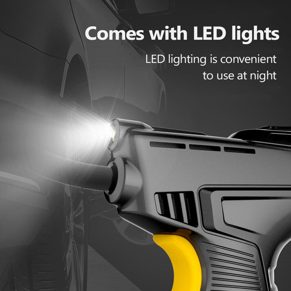 120W Wireless Car Air Compressor USB Rechargeable  Tire Inflator Digital Display Inflatable Pump and 4PCS Tire Gage Alert Sensor Indicator Valve Caps