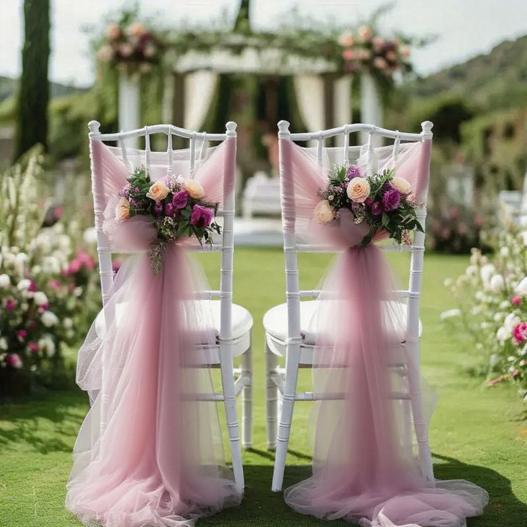 10/50 шт. 75x200 см Белый Свадебный Тюль Банты на Стулья baby shower Вечеринка Свадебная Композиция Арка Декор Садовая Вечеринка Украшение Лестницы