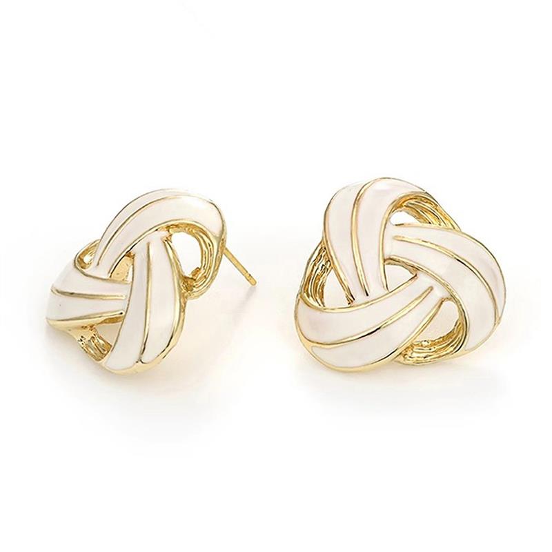Xiaomi Huitan Cross Design Women Stud Earrings White Enamel Elegant Wedding Party Fashion Accessories Aesthetic Engagement Jewelry Gift