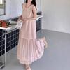 Летнее flattering кружевное платье-жилет с пэчворком 2026 года для фигур с изгибами - Французский стиль
