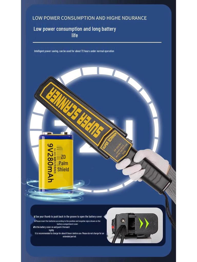 High-Precision Handheld Metal Detector Security Scanner with Infrared for Airports
