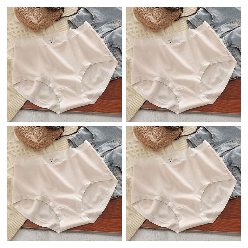 4pcs/set Women's Plus Size Underwear High Waist Cotton Panties Fit 50-150kg Wear Antibacterial Breathable Briefs XL XXL 3XL 4XL 5XL