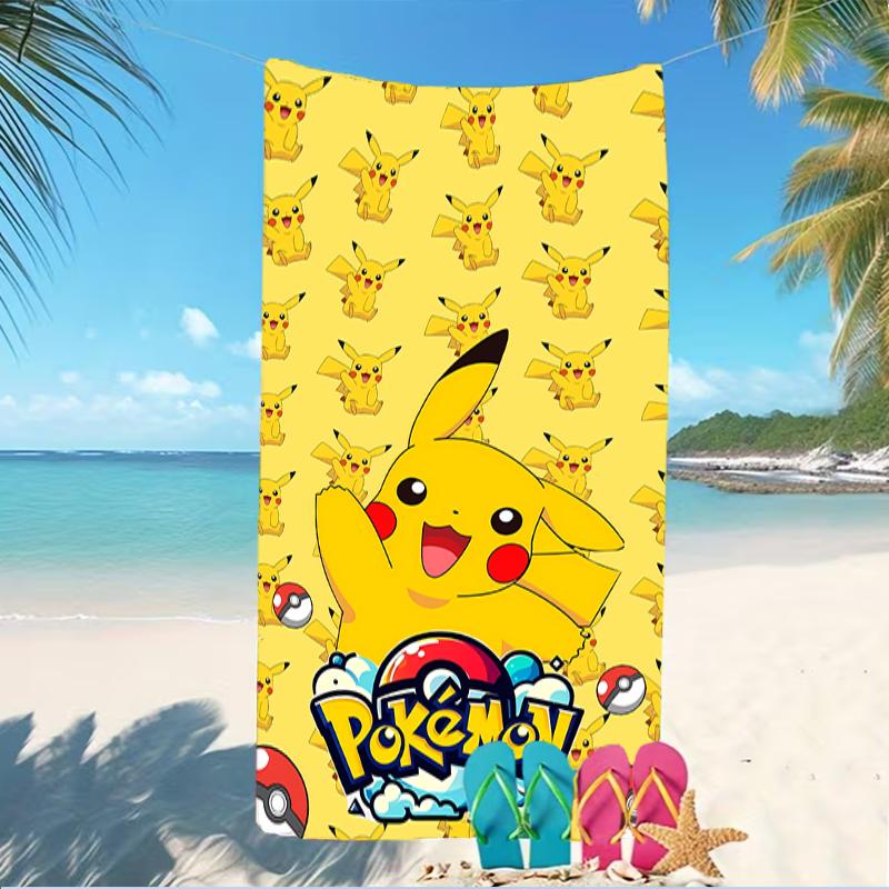 Beach Towel with Pokémon Pattern - soft,absorbent,machine washable Lightweight&Modern,swimming,Travel Essentials