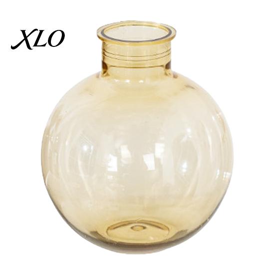Nordic Style Flower Container Clear Round Resin Vase, Transparent Sphere Pot with Jute Small Vase for Dried Flowers Bow, Modern Plastic Planter
